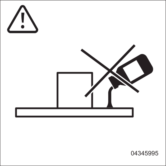 Do not pour liquids over the appliance