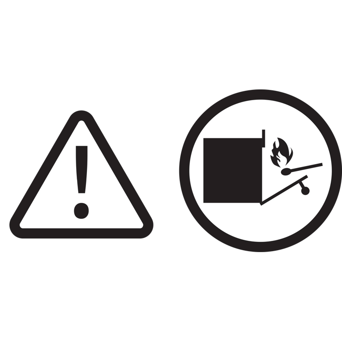 "ATTENTION!
Keep the oven door open when lighting the oven burner or the grill burner."
